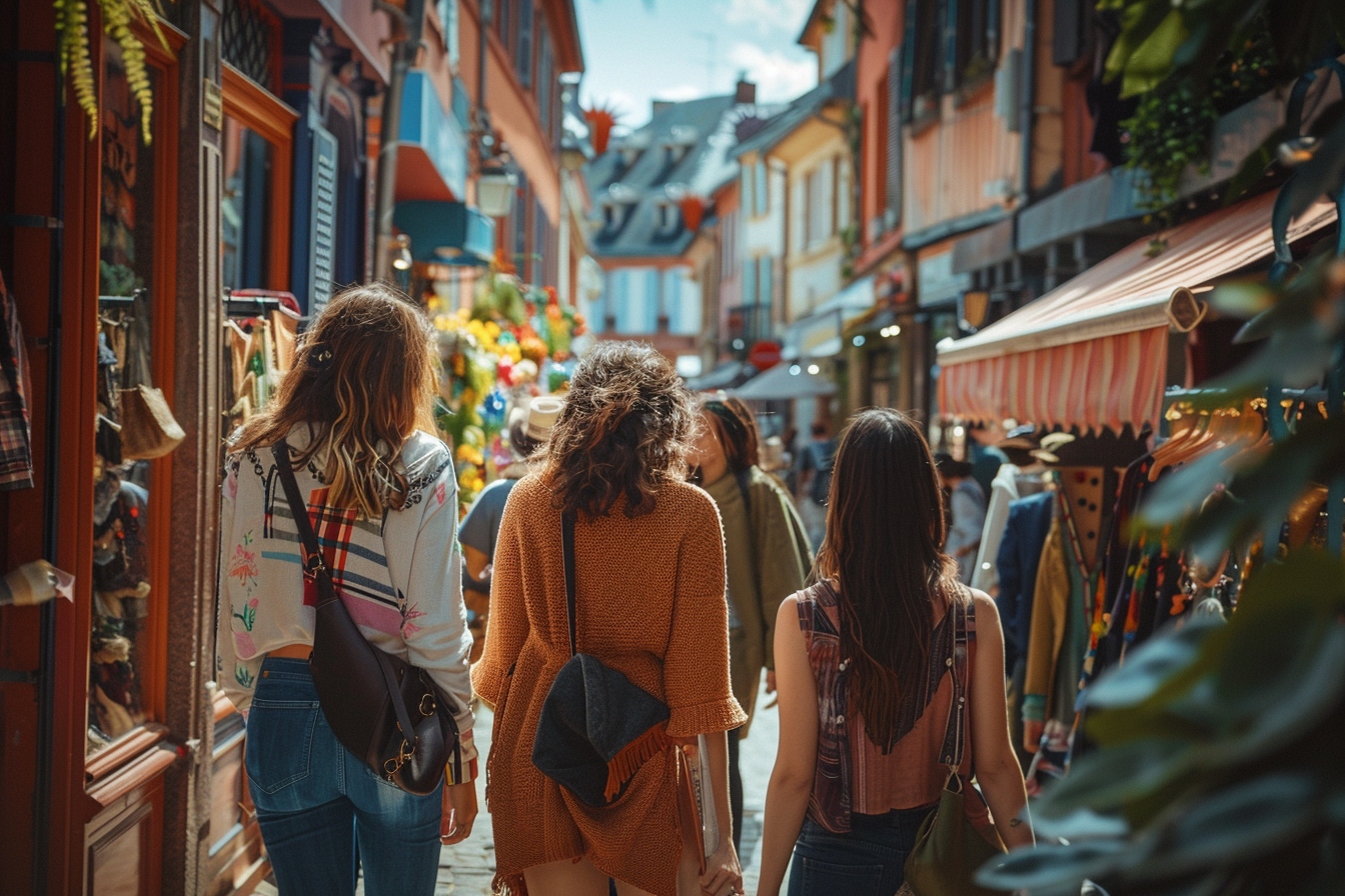 Rue commerçante animée à Metz avec des boutiques variées pour une expérience de shopping unique