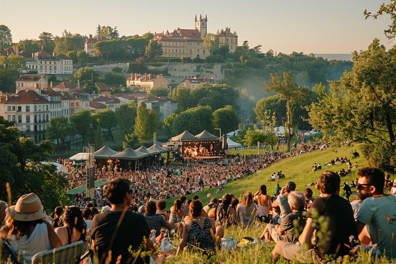 Vue captivante de la vie culturelle à Metz avec des habitants et visiteurs profitant d'événements culturels variés